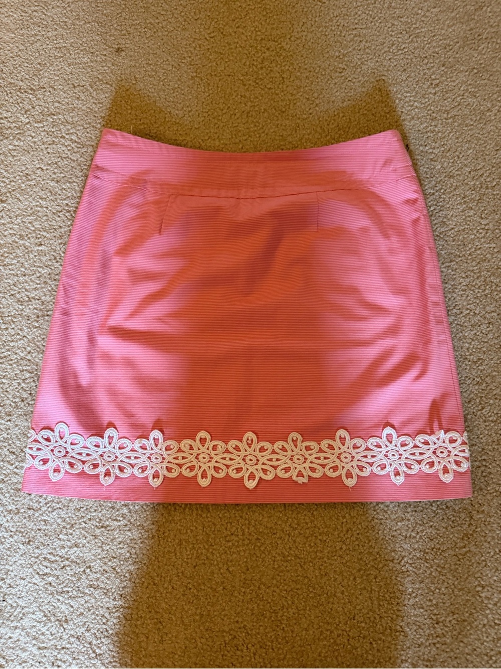Skirtin Around Pink Mini Skirt with White Lace Trim